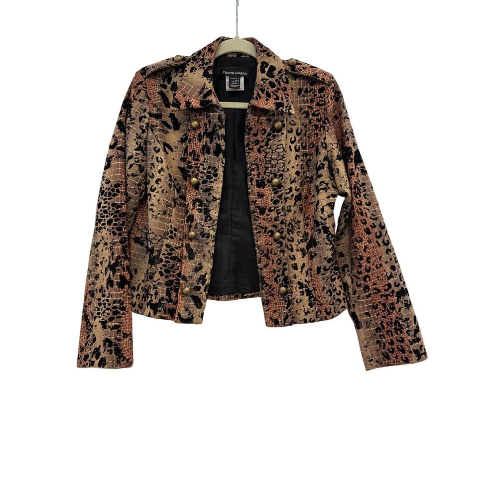 Frank Lyman Animal Print Blazer Jacket Sz 6